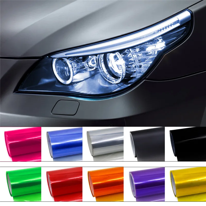 Red Auto Car Accessories Car Headlight Stickers Colorful Protector Sticker Vinyl Film Sheet Sticker Fog Light Sticker