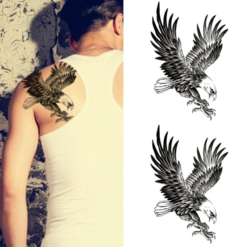 1 шт. сексуальные женщины мужчины Летающий орел птица цветок боди арт животное живопись временное тату-паста наклейка бумажный дизайн