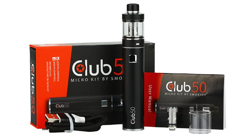 

SMOKJOY Club 50 Micro Starter Kit with 3ml Air 22 Atomizer Club 50 Micro 1600mAh Built-in Battery 0.6ohm Coil E-Cigarette Kit