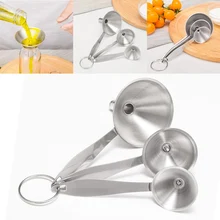 3 шт./компл. Нержавеющая сталь Кухня Воронка широкая рот консервирования фильтр с ручка кухонный инструмент для переноса жидкости