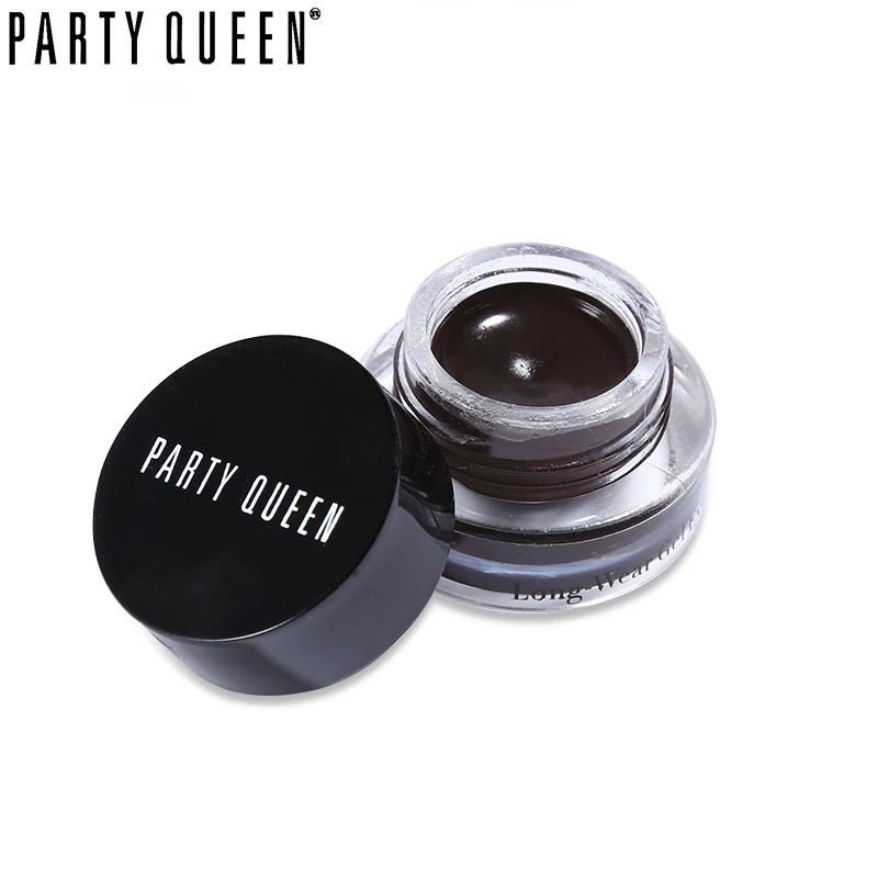 

Party Queen Long Wear Gel Eyeliner Set With Brush Black & Brown Eyeliner Cream Makeup Waterproof Smudge-proof Lasting Eye Liner