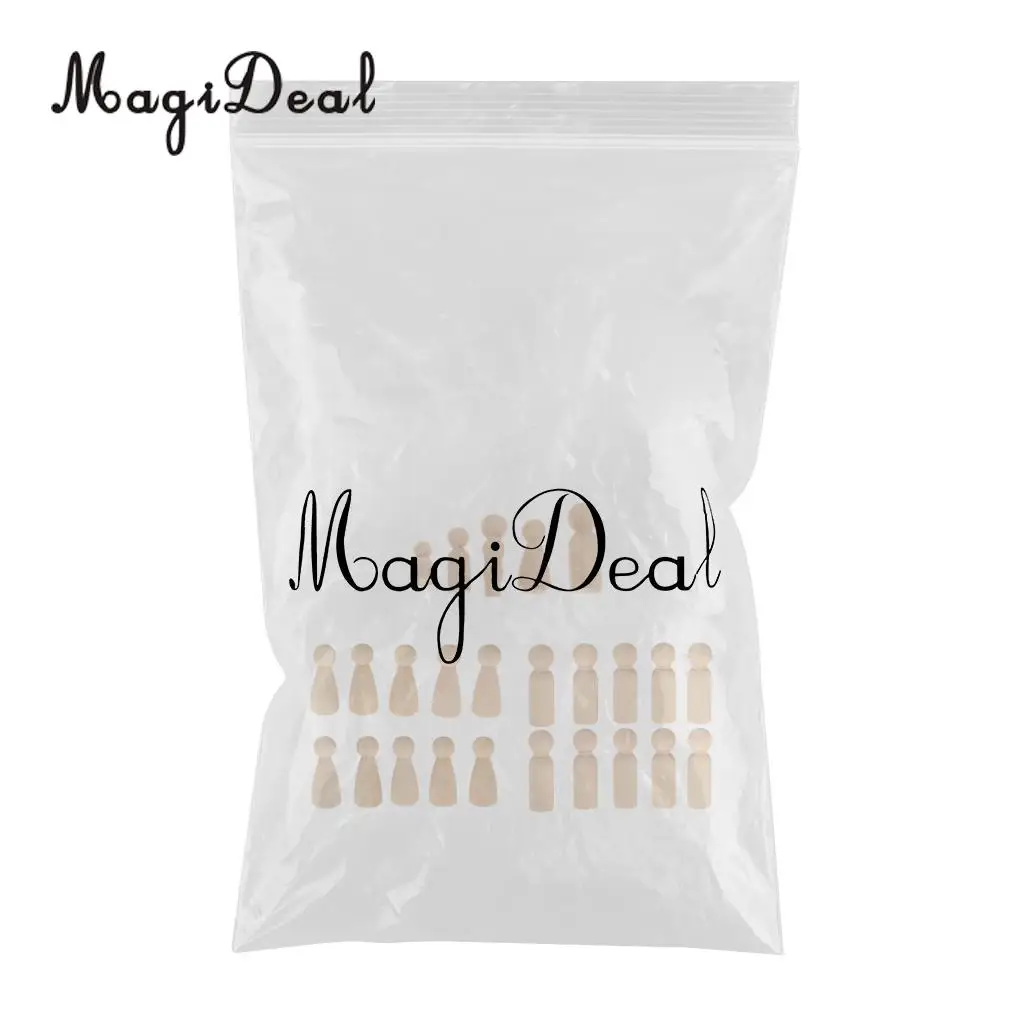 25 Pieces Assorted Blank Wedding Groom Bride Family People Figures Wooden Peg Dolls Crafts DIY Montessori Toys Cake Toppers