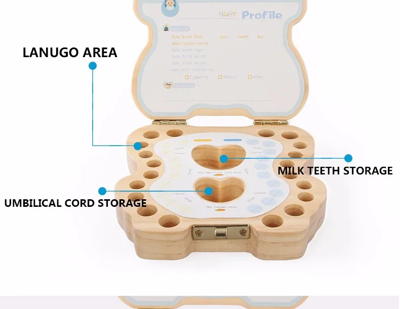 Новое поступление детские зубы Коробка органайзер для ребенка сохранить молочные зубы деревянная коробка для хранения От 3 до 6 лет кролик