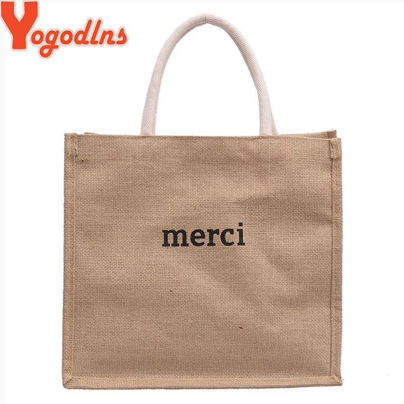 

Yogodlns High Quality Women Linen Luxury Tote Large Capacity Female Casual Shoulder Bag Lady Daily Handbag Beach Shopping Bag