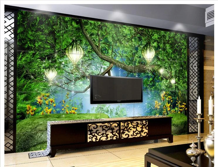 Customized 3d wallpaper 3d wall mural wallpaper Dream forest landscape TV  background wall murals living rome photo wallpaper|3d wall murals wallpaper|3d  wallpaperphoto wallpaper - AliExpress