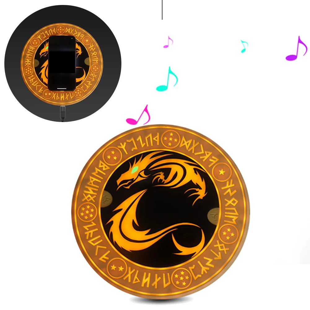 

New Magic Array Wireless Charger Pad for iPhone Xs Max X 8 Qi 10W Dragon Fast Glowing Charger with Bluetooth Speaker Calling Pad