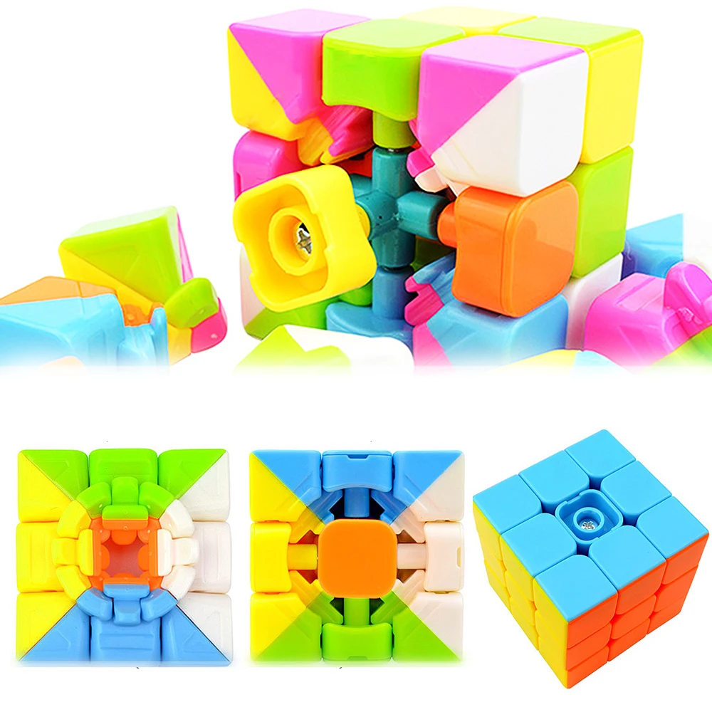 Transparent Rubik Cube Antistress with Figure Number Digit for Kids Smooth Creative Magic Cube Spinner 3*3*3