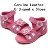 2015 Newst été 1 par blanc et rose enfants en cuir véritable sandales fille + inner 14.3 – 18.2 cm, Super qualité enfants chaussures orthopédiques