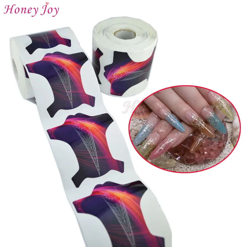 

300pcs/lot Professional Sharp Tip Nail Form Tips Nail Art Guide Form Acrylic Tip Gel Extension Sticker Nail Polish Curl Form