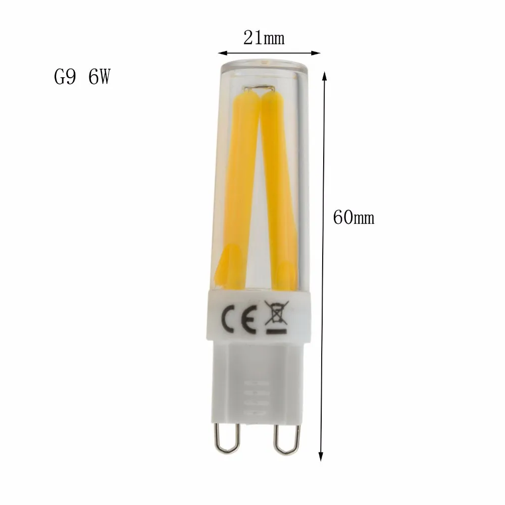 Затемнения G9 4 Вт 6 Вт 9 Вт COB лампы свет Кукуруза лампы переменного тока 220 В заменить галогенные освещение