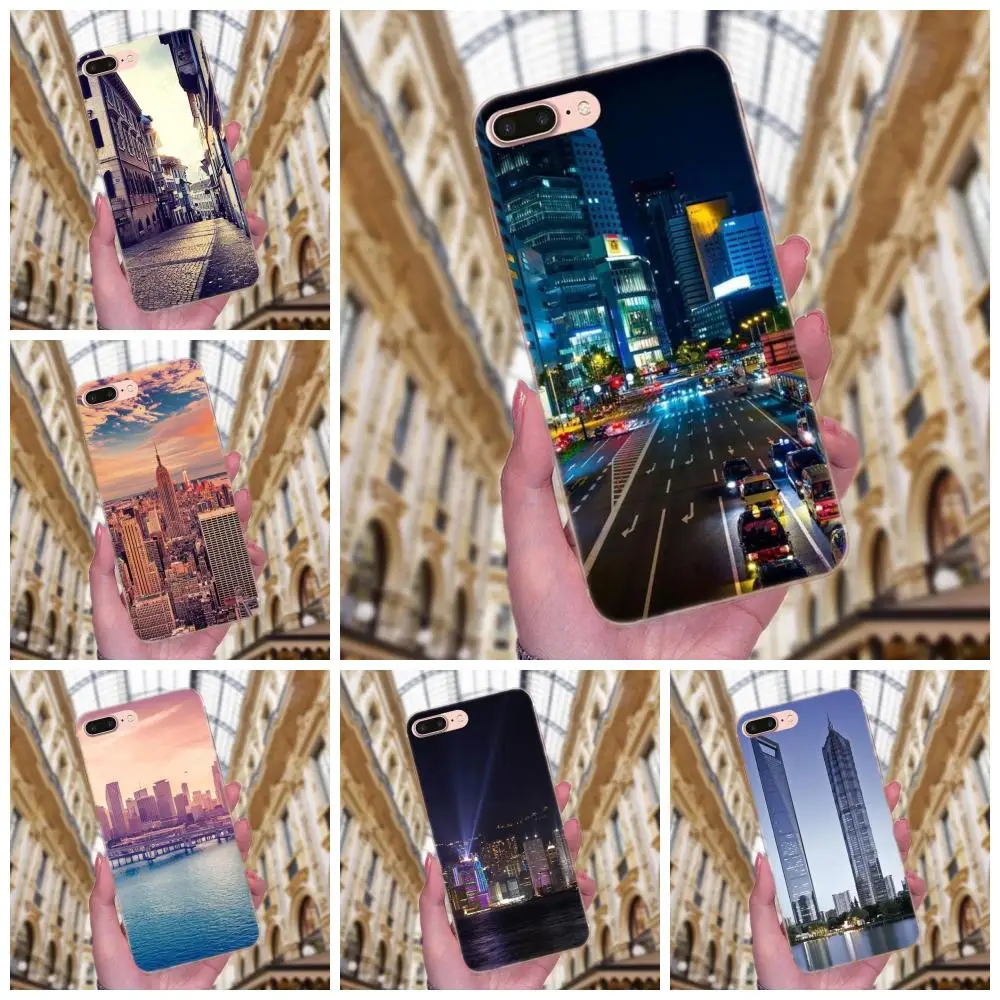 Дизайн заката New York Skyline City для Huawei P7 Honor 4C 5A 5C 5X 6 6C 6A 6X 7 7X 8 9 V8 V10 Y3II Y5II Y6II G8 Play Lite |