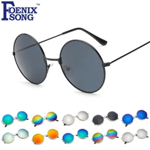 FOENIXSONG, новинка, женские круглые солнцезащитные очки, коробки, Ретро стиль, оправа, UV400, зеркальные солнцезащитные очки для мужчин, Oculos de sol Feminino