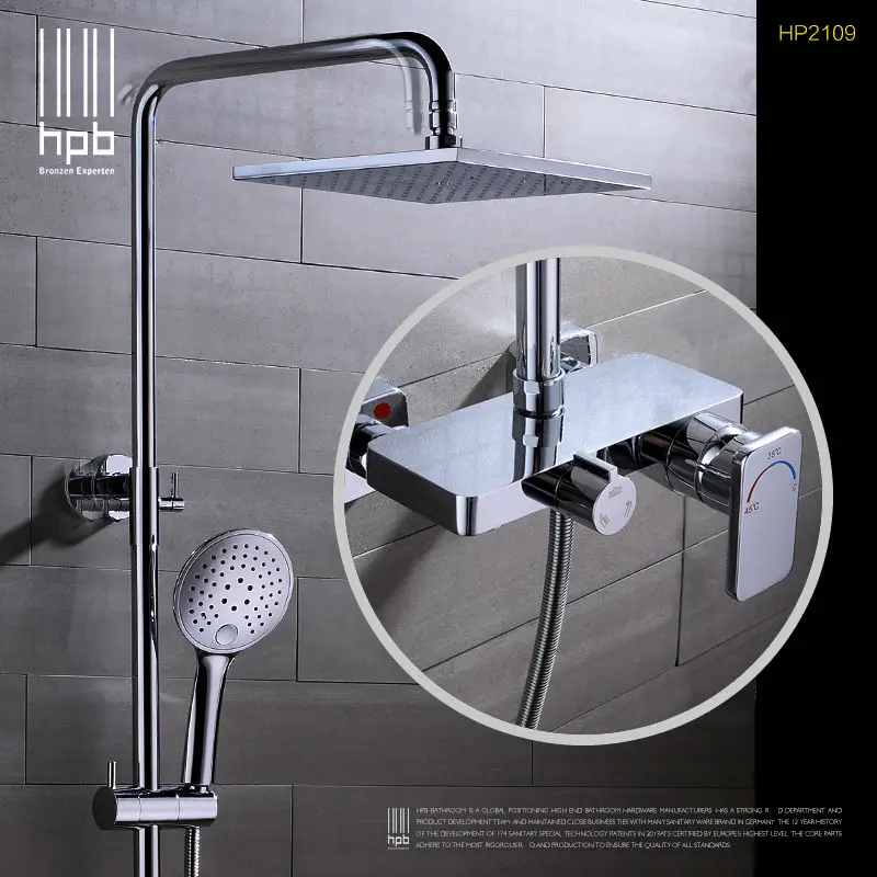 HPB Brass Thermostatic torneira banheiro Bathroom Hot And Cold Water