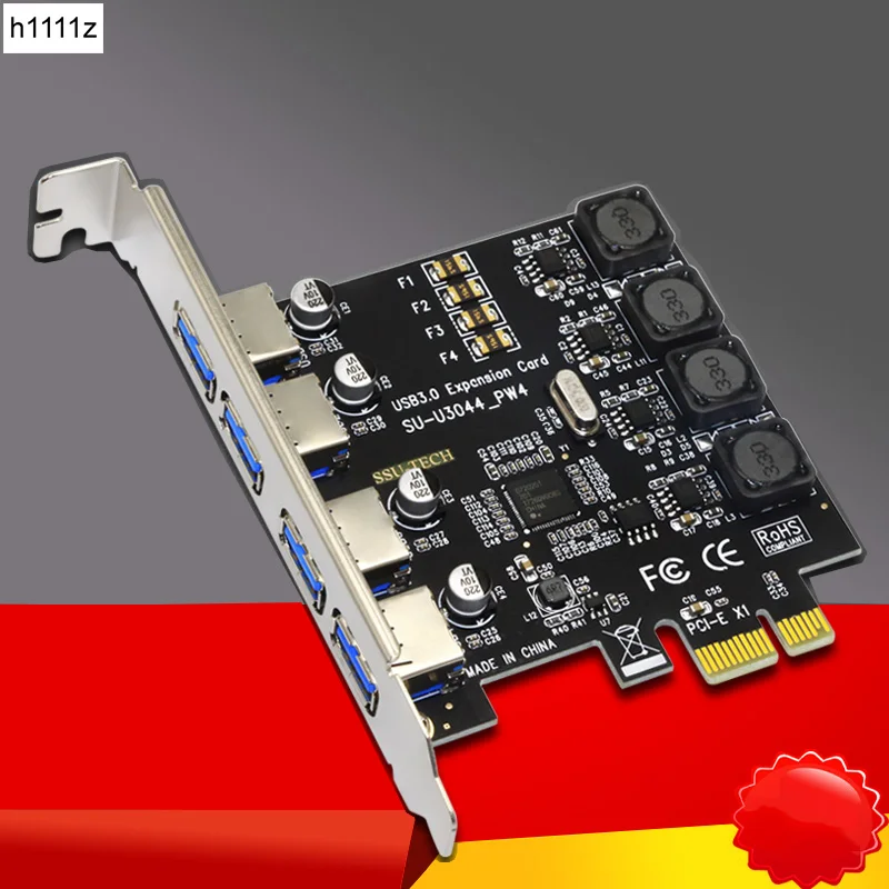 USB 3.0 PCI-E Card 4Port USB3.0 HUB PCI Exprss PCI-E to USB 3.0 Expansion Card Adapter 5Gbps For Desktop Computer Components New