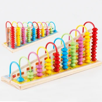 

1pcs Wooden Abacus Baby Math Toys Rainbow Colored Beads Classic Montessori Educational Mathematic Wooden Early Learn Indoor Toys