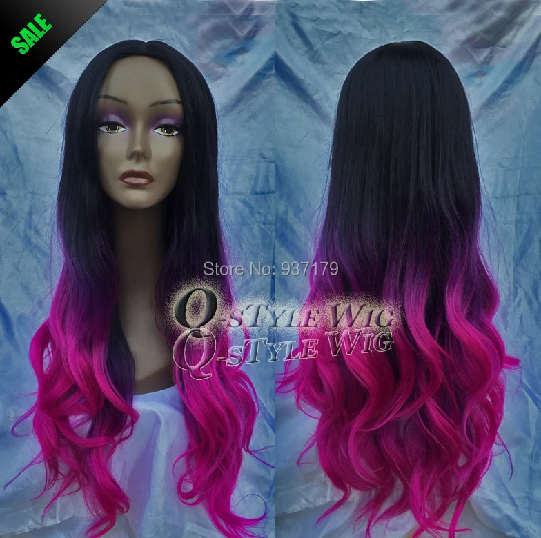 Hot Sale Synthetic Body Wave Wig Three Tone Color Ombre Style
