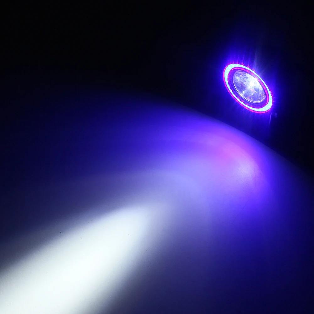 1 шт. 10 Вт точечный светодиодный светильник с halo мигающий синий цвет для мотоцикла велосипедная лодка внедорожный джип ATV внедорожник