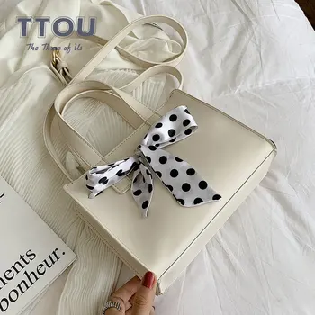 

Fashion Summer Small Tote Bag with Scarf Candy Color Ladies Causal Handbag Shoulder Messenger Crossbody Bag 2019 New