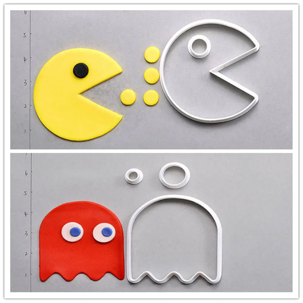 

Pac-man Design Cookie Cutter Set Custom Made 3D Printed Fondant Cupcake Cutter 2-5.5 inch Baking Accessories Fondant Molds