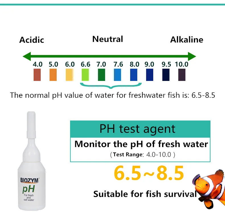 Biozym тестер качества воды в аквариуме рН Подкислитель азот аммиак нитрит аквариум кислотность и Щелочность обнаружения