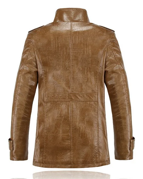 Кожаная мужская зимняя куртка из искусственной кожи, куртки и пальто, уплотненная шерстяная ветровка, водонепроницаемая теплая кожа, мех ягненка, плащ размера плюс 3XL