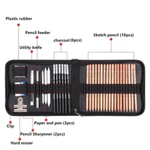 35-piece sketch pencil set professional sketch drawing tool log painting pencil bag book painter school student art supplies 2018 new arrival 48pcs pencil sketch pencil set brush pen knife drawing pencil for students school painting stationary tool