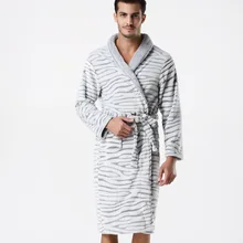 Фланелевый полосатый мужской утолщенный купальный халат, зимние теплые халаты с длинным рукавом для мужчин, халат высшего качества, распродажа онлайн