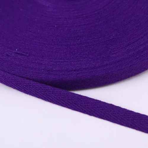 Лента шириной 20 мм, чистый цвет, лента в елочку, хлопок, тесьма 2 см, плетеный ремень, рюкзак, сделай сам, материал ручной работы, 10 ярдов - Цвет: 31 Dark purple