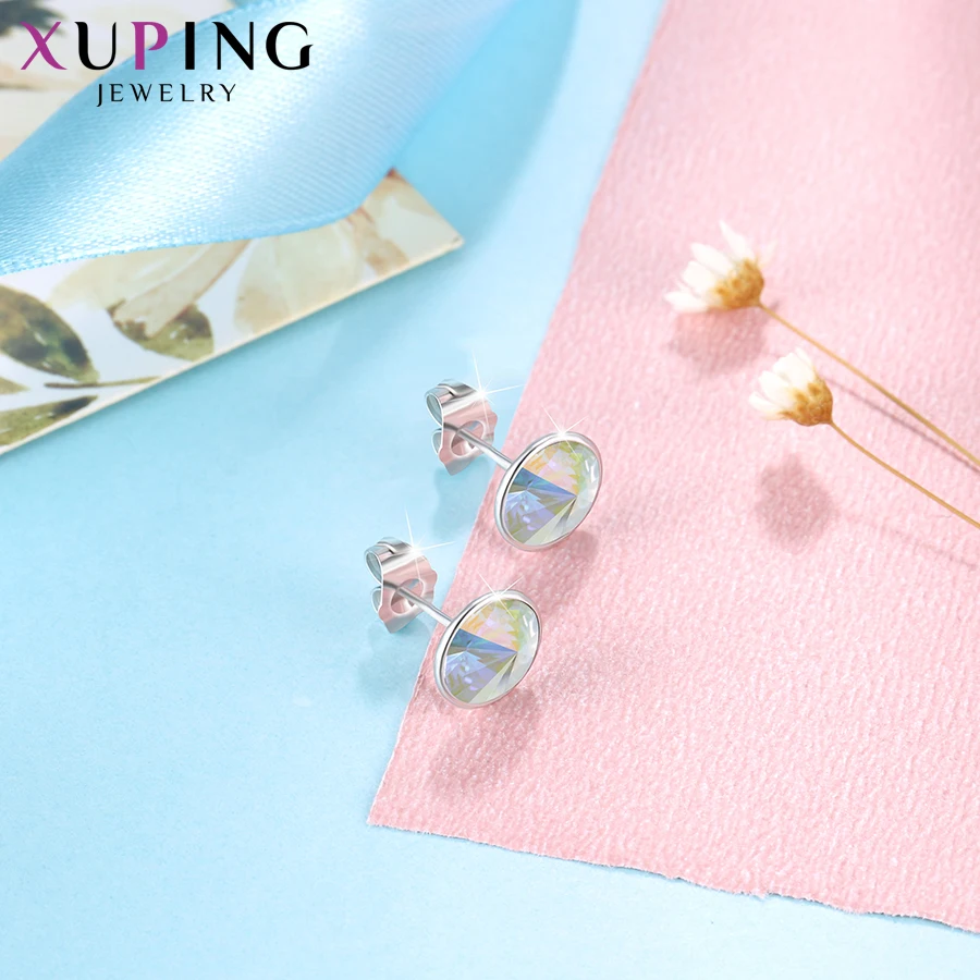 Xuping 8*8 мм серьги-гвоздики модные ювелирные изделия Кристаллы от Swarovski простая простота многоцветный Женские вечерние подарки M79/M80-20387