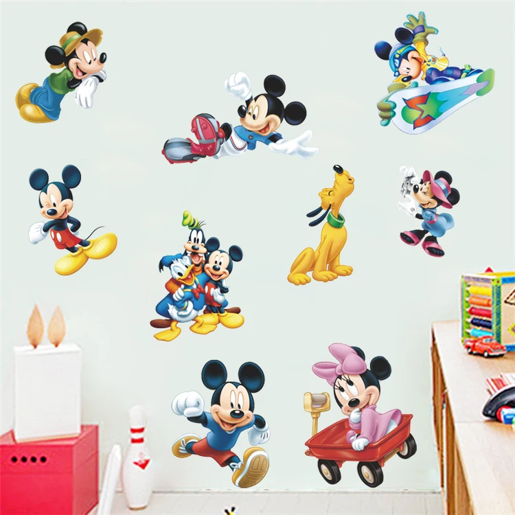 

10pcs/Pack Mickey Mouse Minnie Vinyl Wall Decals Sticker Decor d133 Free Shipping