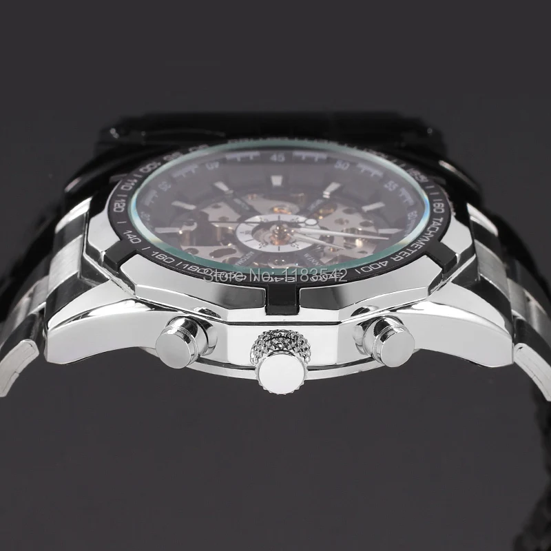 WINNER Men's Watch Wristwatch Automatic Fashion Dress Silver With Stainless Steel Band Smart Hand Wind Bracelet Pagani Design