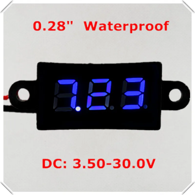 RD 0 28 &quotЦифровой вольтметр DC3.50 30.0V 2 провода автомобильный водонепроницаемый