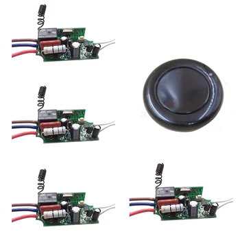 

Latest AC220V 1CH RF Remote Control Switch System 1X Wall Black Transmitter + 4 X Receiver 1CH Relay Smart Home 315/433MHZ