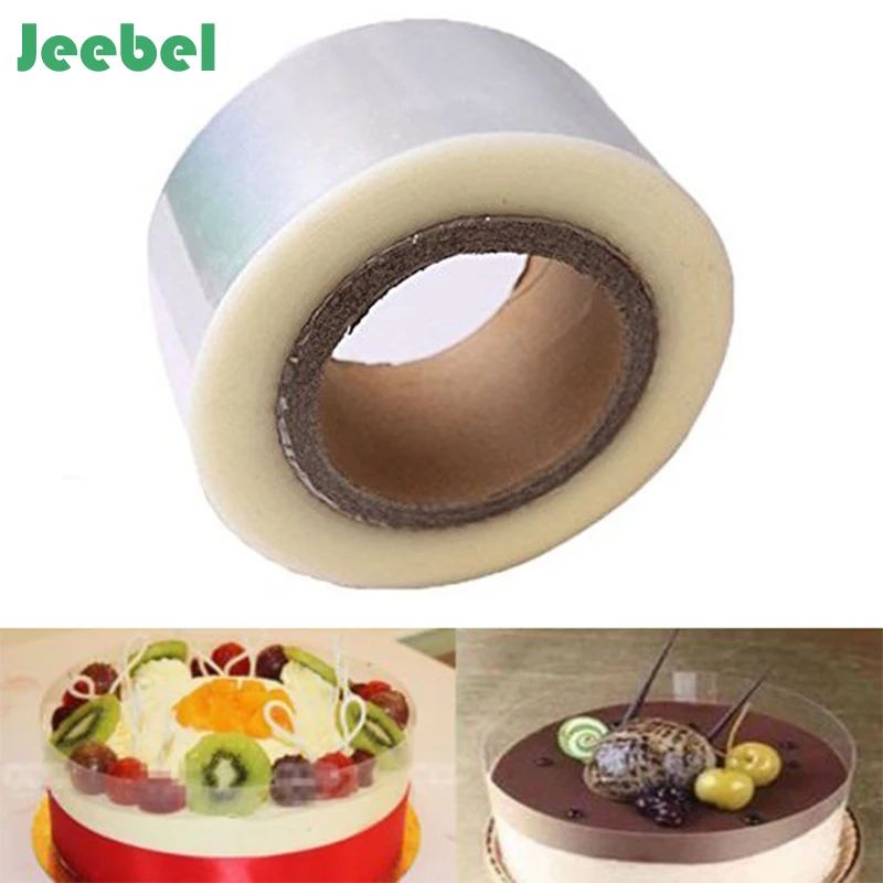 

Jeebel 200M Transparent Clear Mousse Surrounding Edge Wrapping Tape Baking Cake Collar Roll Packaging DIY Cake Decorating Tool