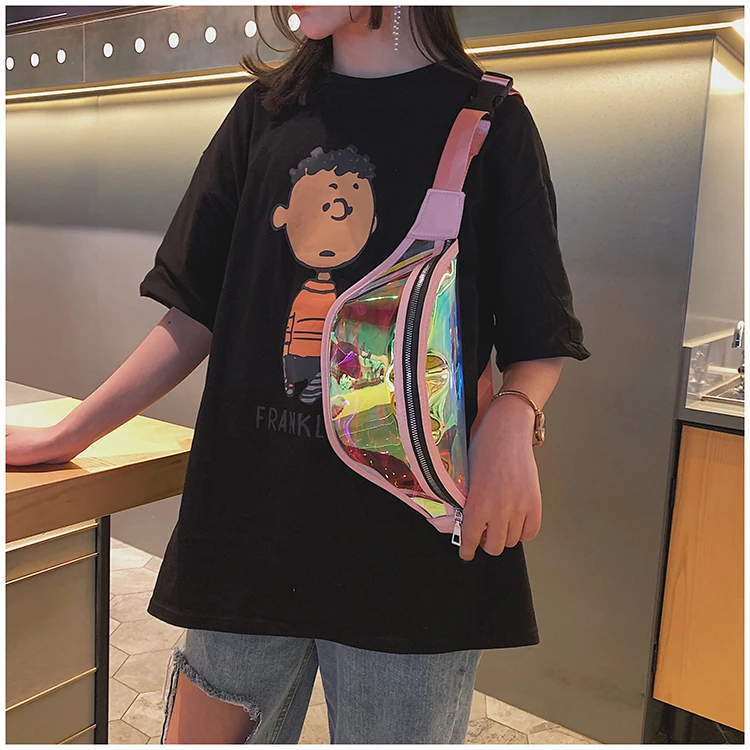 Новейшая Горячая Мода Пояс Бум Сумка водонепроницаемая ПВХ прозрачная панк голографическая поясная сумка Лазерная поясная сумка для женщин