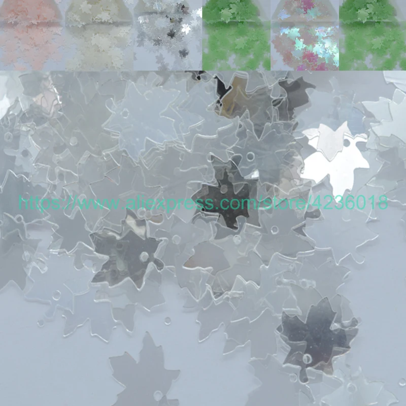 

Sequin 25g 13mm Maple Leaf Shaped PVC loose Sequins For Crafts Paillettes Sewing Decoration Kid DIY Accessory plant foliage