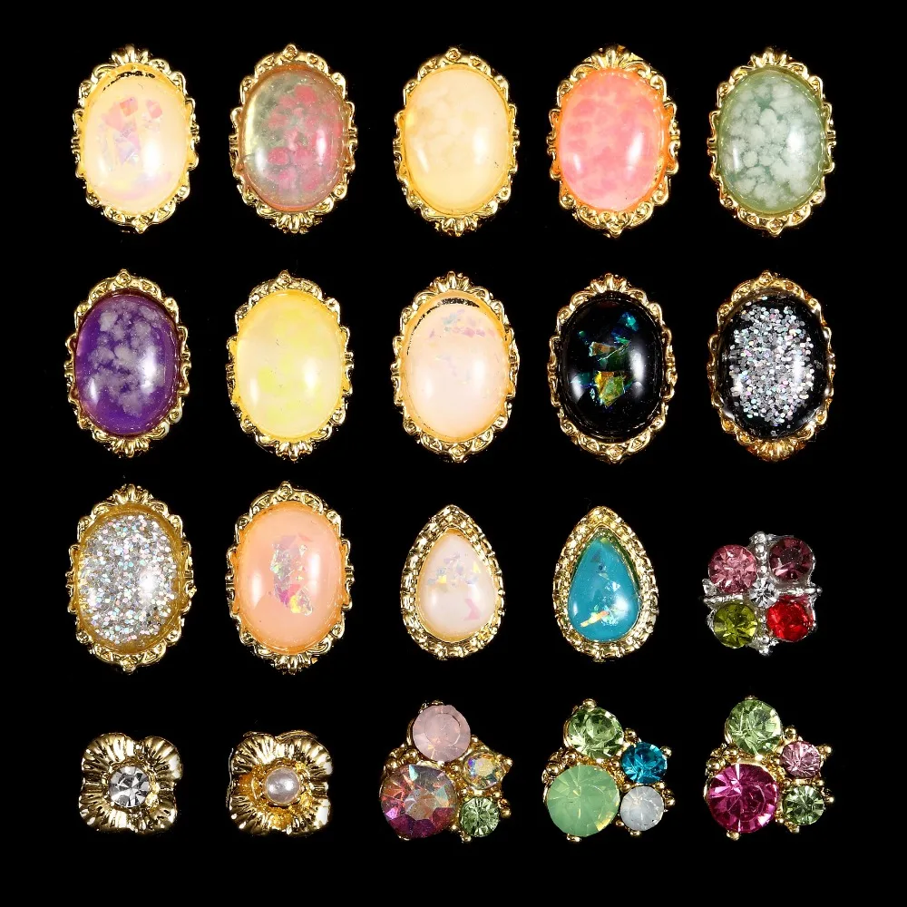 

100pcs NEW |Gold Foil Nail Art Decoration Alloy Jewelry Silver Gold Glitter Jewelry Rhinestones 3281-3300