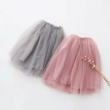 

New Fashion Girls Tutu Skirt Baby Kids Lovely Fluffy Pettiskirt Children Soft Tulle Princess Party Birthday Skirt Pink and Gray
