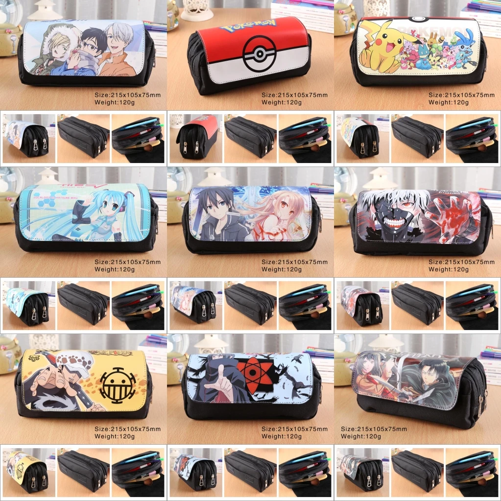 30 نمط الكرتون قماش سستة القلم حقيبة التجميل حقيبة هاتسون ميكو الأسود بتلر Totoro الجنية الذيل Undertale مقلمة حقيبة مستحضرات تجميل