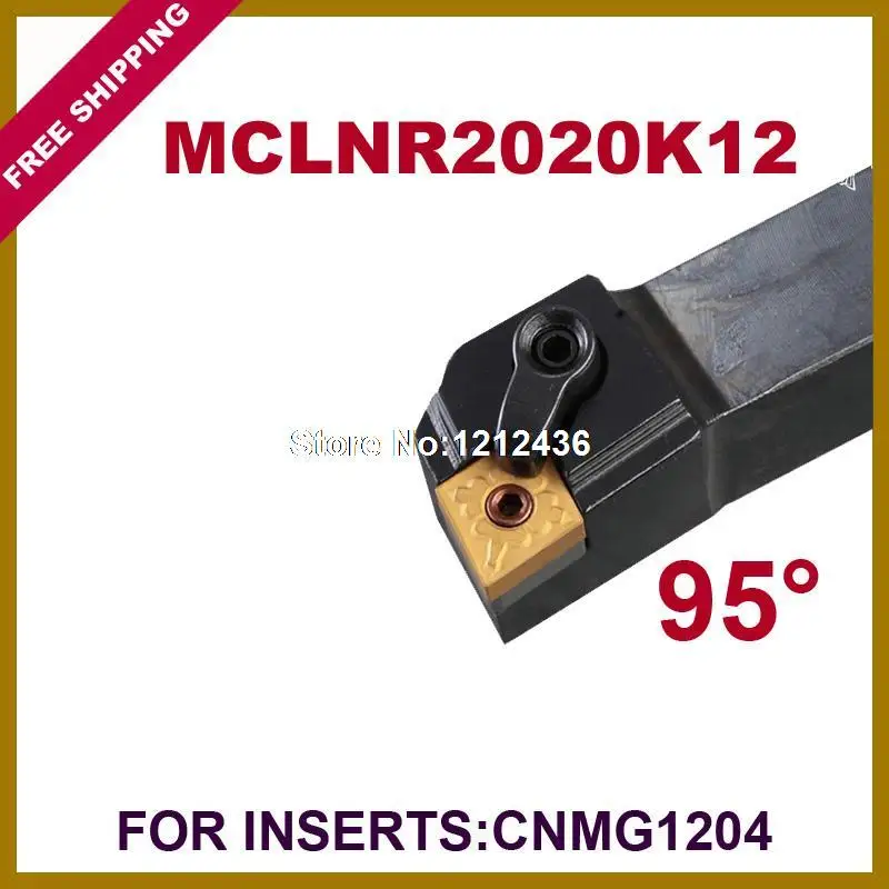 

Free Shipping MCLNR 20*20*125mm 95 Degree External Lathe Tools Holder Suit for CNMG1204 Turning Inserts