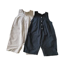 Полосатый Летний комбинезон в китайском стиле для мальчиков, Комбинезоны для маленьких девочек от 1 до 8 лет, штаны Детская школьная одежда