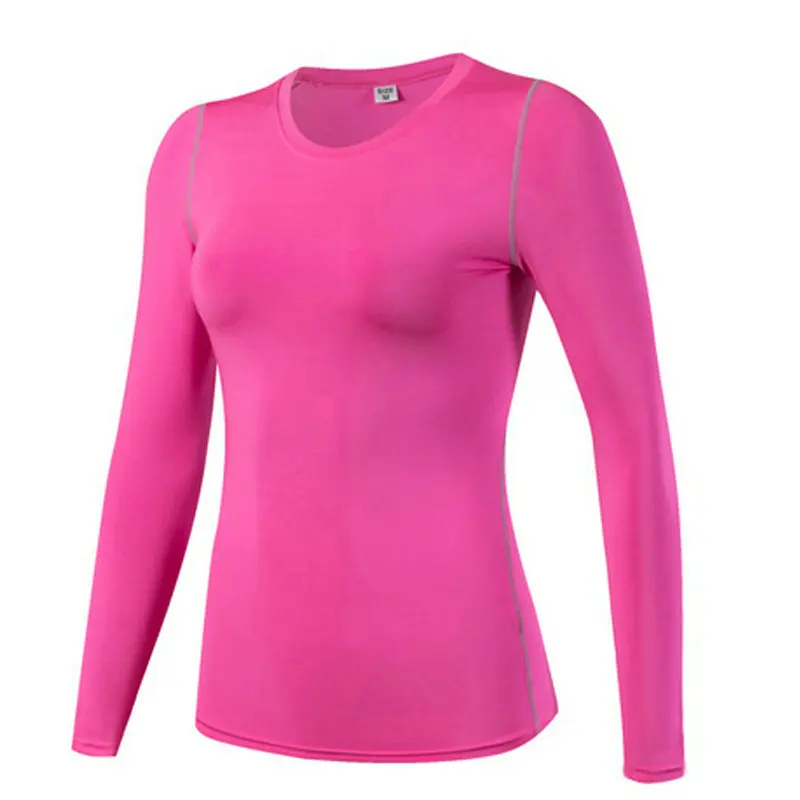 Aipbunny Lulu, спортивная рубашка с длинным рукавом, топы, футболка для йоги, женская спортивная блузка, футболки для спортзала, сухая одежда для фитнеса для женщин - Цвет: Hot Pink