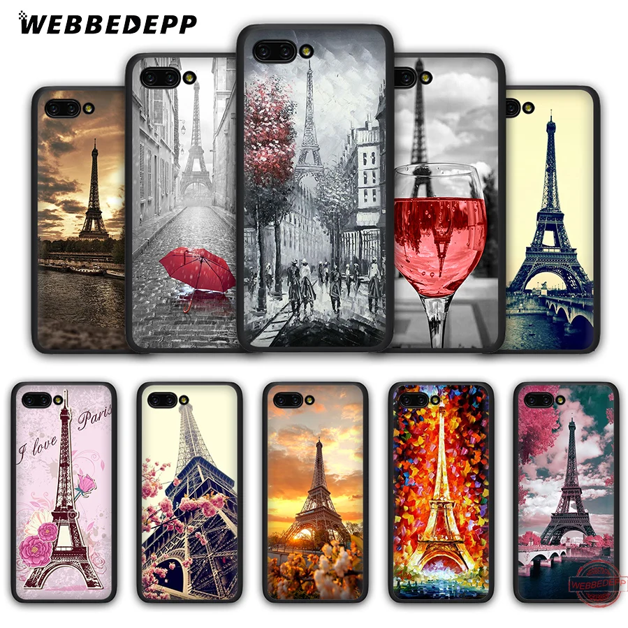 WEBBEDEPP The Eiffel Tower Paris love Soft Case for Honor 20 10 9 9X 8 Lite 8C 8X 7X 7C 7A 3GB 6A Pro View | Мобильные телефоны и
