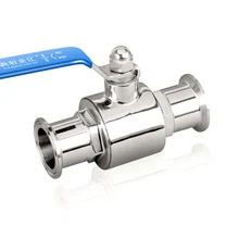 1-1/4" OD 32mm Stainless Steel 304 Sanitary Full Port Ball Valve Clamp Type Weld Ferrule