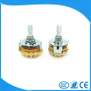 

5pcs Shaft 6mm Panel Mount 2Wafers Rotary Switch Band Selector 1/2/3/4 Pole 3/4/5/6/11 Position RS25