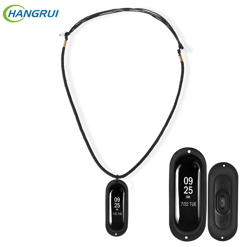 Mi Band 3 Bracelet Silicone Case For Mi Band 2 Miband 3 Pendant Holder DIY Woven Necklace Lanyard With Hole Smart Accessories