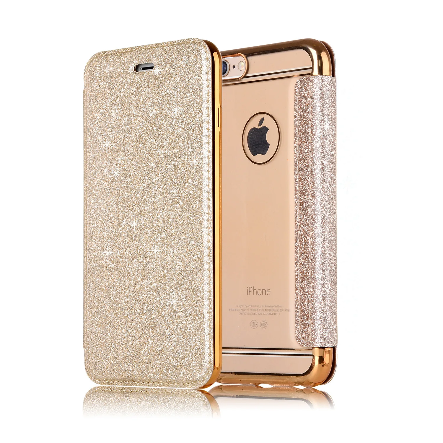 Jewelled Phone Case For Iphone 7 Case Iphone XR XS Max 8 6S Plus Glitter With Card Pocket Leather Back Cover For Iphone X Case