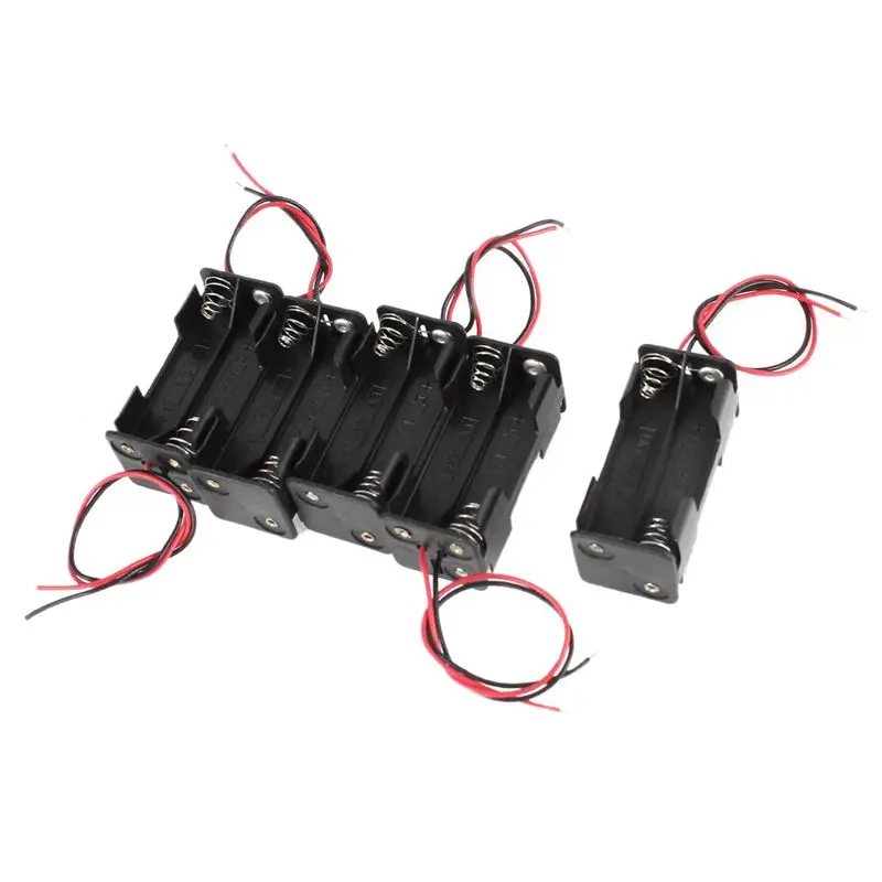 5 шт. пластиковый держатель батареи коробка держатель батареи 4 x AAA батареи черный+ красный - Цвет: Black