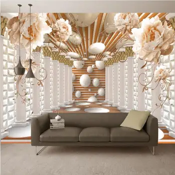 

3D Wallpaper Modern Abstract Art Rome Column Flower Photo Wall Murals Living Room Study Backdrop Wall Paper Home Decor 3D Fresco