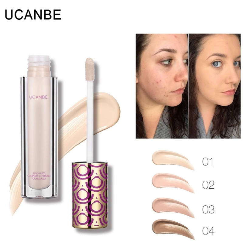 

UCANBE 4 Colors Makeup Concealer Liquid Waterproof Face Cover Defects Light Cream Concealer Brighten Contour Cosmetics
